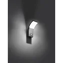 Brumberg Outdoor wall luminaire FAGI with motion detector, switchable LED IP54, graphite 