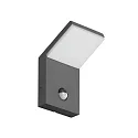 Wandarmatuur voor buitenshuis INO met bewegingsmelder, schakelbaar LED IP54, grafiet 