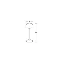 Brumberg Tafellamp op batterijen ROSS down, met Touch-Dimmer IP54, mat, rood dimbaar