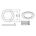 Brumberg Reducing ring with outer Ø 12cm, DA Ø 8.3cm, black