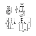 Plafondinbouwarmatuur TRAXX MIDI draaibaar, roteerbaar, direct IP20
