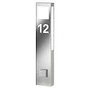 Huisnummer met verlichting AQUA PAULO POWER - HOUSE NR CUTTED 2-voudig, kant-en-klaar, met stopcontact 2G11 IP44, rvs 