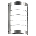 Wandarmatuur voor buitenshuis lang, halfrond, met rooster IP44, rvs 