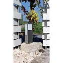 CMD Creative Metalldesign Outdoor floor luminiare AQUA PAULO, angular, 40cm, IP44, 2G11, stainless steel / opal glass, brushed