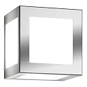 Wandarmatuur voor buitenshuis AQUA CUBO cubusvorm E27 IP44, rvs geborsteld
