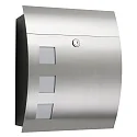 Brievenbus WINDOW-VERSION met slot, gebogen, rvs
