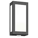 Wandarmatuur voor buitenshuis AQUA RAIN hoekig, met bewegingsmelder E27 IP44, antraciet dimbaar