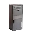 Staande brievenbus 112 X 50 X 37CM hoekig, straight, met pakketlade, met slot, antraciet