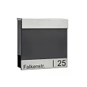 Brievenbus met krantenhouder ENGRAVED INOX BAR Lasergravure, antraciet, rvs