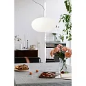 Casablanca Pendelarmatuur AIH 1-vlams, medium E27 IP20, aluminium geborsteld, wit mat dimbaar