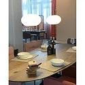 Casablanca Pendelarmatuur AIH 2-vlams, medium E27 IP20, aluminium geborsteld, wit mat dimbaar