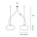 Casablanca Pendant luminaire AIH, 2x G9, IP20, white glossy