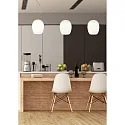 Casablanca pendant luminaire ANUA 1 flame E27 IP20, brushed aluminium, matt, opal white dimmable