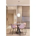 Casablanca pendant luminaire ANUA 1 flame E27 IP20, brushed aluminium, matt, opal white dimmable
