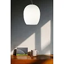 Casablanca pendant luminaire ANUA 1 flame E27 IP20, brushed aluminium, matt, opal white dimmable