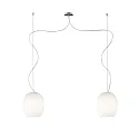 pendant luminaire ANUA 2 flames E27 IP20, brushed aluminium, matt, opal white dimmable