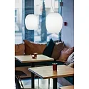 pendant luminaire ANUA 2 flames E27 IP20, brushed aluminium, matt, opal white dimmable