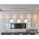 Casablanca Pendant luminaire BELL, 3x E27, IP20, opal white matt