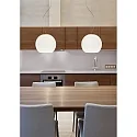 Casablanca Pendelarmatuur BALL 2-vlams, klein, dimbaar E27 IP20, aluminium geborsteld, opaal, wit mat dimbaar