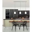 Casablanca Pendelarmatuur BAGAN 3-vlams, kort, dimbaar E27 IP20, aluminium geborsteld, opaal, wit mat dimbaar