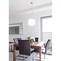Casablanca Pendelarmatuur MUREA 1-vlams, dimbaar E27 IP20, aluminium geborsteld, opaal, wit mat dimbaar