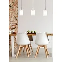 Casablanca Pendelarmatuur TUBE XL 3-vlams, kort, dimbaar E27 IP20, aluminium geborsteld, opaal, wit mat dimbaar