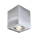 Plafondarmatuur BENGALA SQUARE cubusvorm, instelbaar GU10 IP20, zilver geborsteld dimbaar