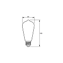 Philips Lichtbron Edison peervorm MASTER VALUE ST64 CLEAR E27 5,9W 806lm 2700K CRI 90 dimbaar