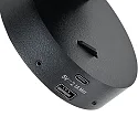 Leesarmatuur CAN TILT ROUND USB rond, met schakelaar, met USB-oplaadfunctie, cardanisch draaien GU10 IP20, zwart 