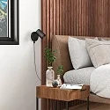 Leesarmatuur CAN TILT ROUND USB rond, met schakelaar, met USB-oplaadfunctie, cardanisch draaien GU10 IP20, zwart 