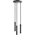 Pendelarmatuur SLIM DIM 3-vlams, rond, UGR < 19 IP20, gitzwart dimbaar