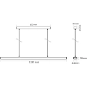 Deko-Light pendant luminaire OFFICE THREE PRO UP AND DOWN DALI controllable, direct / indirect IP20, mat, deep black dimmable
