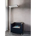 Deko-Light Staande lamp OFFICE TWO UP/DOWN met schakelaar, direct / indirect, UGR < 19 IP20, zilver dimbaar
