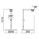 Deko-Light Staande lamp CAN TILT BASE MIX'N MATCH 1/3 met schakelaar, zonder lampenkap, met stekker GU10 IP20, wit 