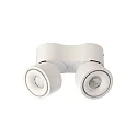 Deko-Light Plafondarmatuur UNI II MINI DOUBLE TILT 2-vlams, cardanisch draaien IP20, wit dimbaar