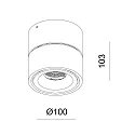 Deko-Light Plafondarmatuur UNI II TILT 1-vlams, cardanisch draaien IP20, wit dimbaar