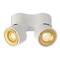 Deko-Light Plafondarmatuur UNI II DOUBLE TILT 2-vlams, cardanisch draaien IP20, wit dimbaar
