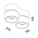 Deko-Light Plafondarmatuur UNI II DOUBLE TILT 2-vlams, cardanisch draaien IP20, wit dimbaar