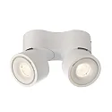 Deko-Light Plafondarmatuur UNI II MINI DOUBLE TILT 2-vlams, cardanisch draaien IP20, wit dimbaar