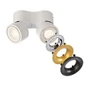 Deko-Light Plafondarmatuur UNI II MINI DOUBLE TILT 2-vlams, cardanisch draaien IP20, wit dimbaar