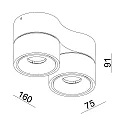 Deko-Light Plafondarmatuur UNI II MINI DOUBLE TILT 2-vlams, cardanisch draaien IP20, wit dimbaar