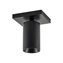 Deko-Light Plafondarmatuur CAN TILT SQUARE 11CM 1-vlams, hoekig, cardanisch draaien GU10 IP20, zwart