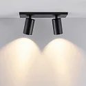 Plafondarmatuur CAN TILT SQUARE 30.5CM 2-vlams, hoekig, cardanisch draaien GU10 IP20, zwart