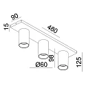 Deko-Light Plafondarmatuur CAN TILT SQUARE 48CM 3-vlams, hoekig, cardanisch draaien GU10 IP20, wit
