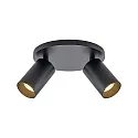 Deko-Light Plafondarmatuur CAN TILT ROUND Ø 20CM 2-vlams, rond, cardanisch draaien GU10 IP20, zwart