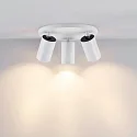 Plafondarmatuur CAN TILT ROUND Ø 25CM 3-vlams, rond, cardanisch draaien GU10 IP20, wit