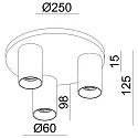 Plafondarmatuur CAN TILT ROUND Ø 25CM 3-vlams, rond, cardanisch draaien GU10 IP20, wit