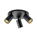 Deko-Light Plafondarmatuur CAN TILT ROUND Ø 25CM 3-vlams, rond, cardanisch draaien GU10 IP20, zwart