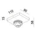 Deko-Light Plafondarmatuur CAN TILT SQUARE BASE 11CM MIX'N MATCH 1/3 1-vlams, hoekig, zonder lampenkap, cardanisch draaien GU10 IP20, wit