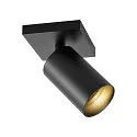 Deko-Light ceiling luminaire CAN TILT SQUARE BASE 11CM MIX'N MATCH 1/3 1 flame, square, without shade, cardanic swivelling GU10 IP20, black